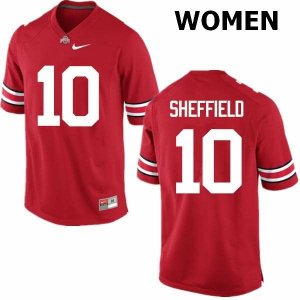 Women's Ohio State Buckeyes #10 Kendall Sheffield Red Nike NCAA College Football Jersey Wholesale TPB5144AH